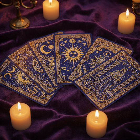 Jóslás – tarot kártyák bársony alapón